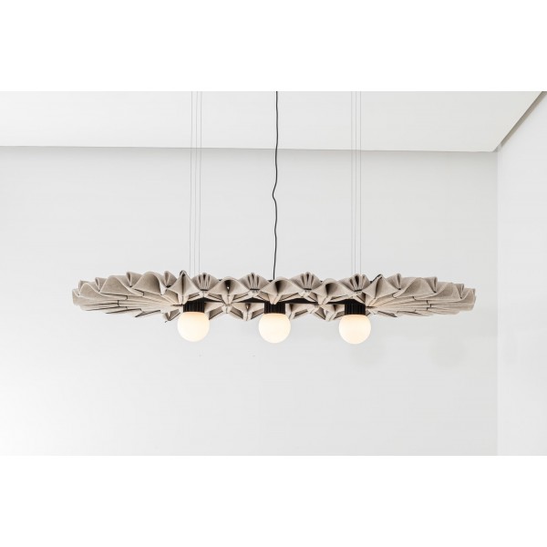 ACOUSTIQUE PLEAT Edel Long - Suspension Luminaire Acoustique Ovale