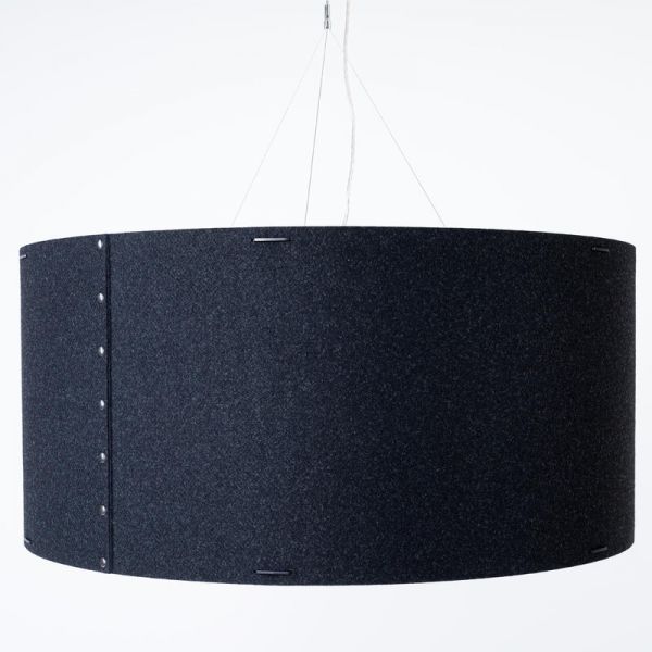 ACOUSTIQUE TROM - Suspension Acoustique Lumineuse en Forme de Cylindre noir