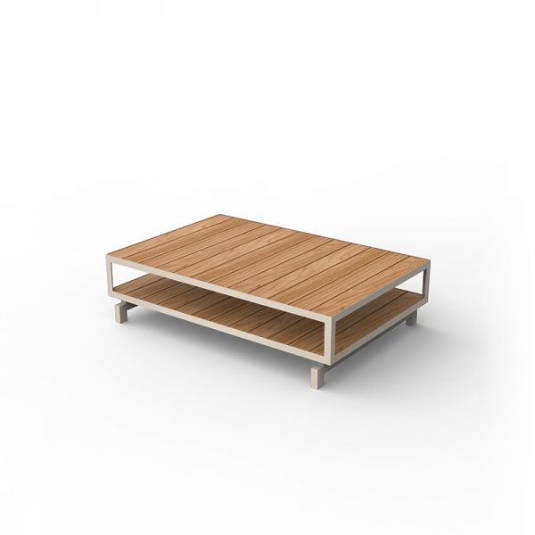 VINEYARD EXTRA-LARGE COFFEE TABLE - Outdoor Wooden Coffee Table 