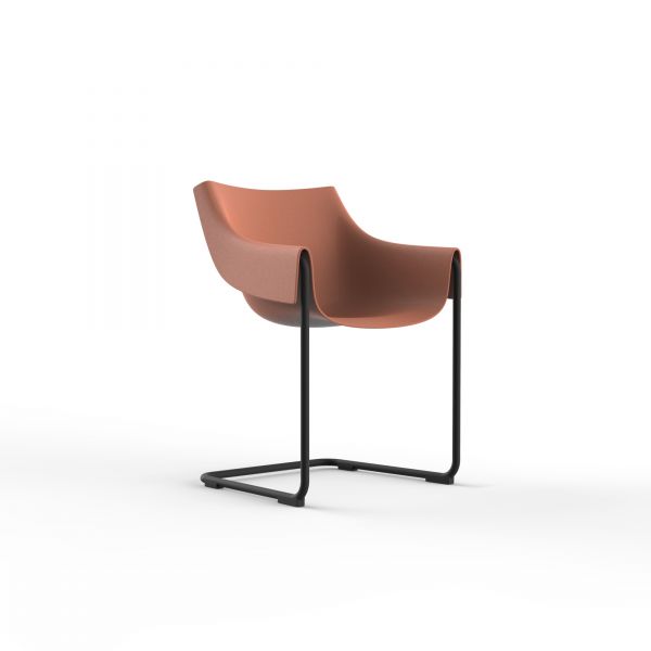 MANTA CANTILEVER - Curved Restaurant Chair 