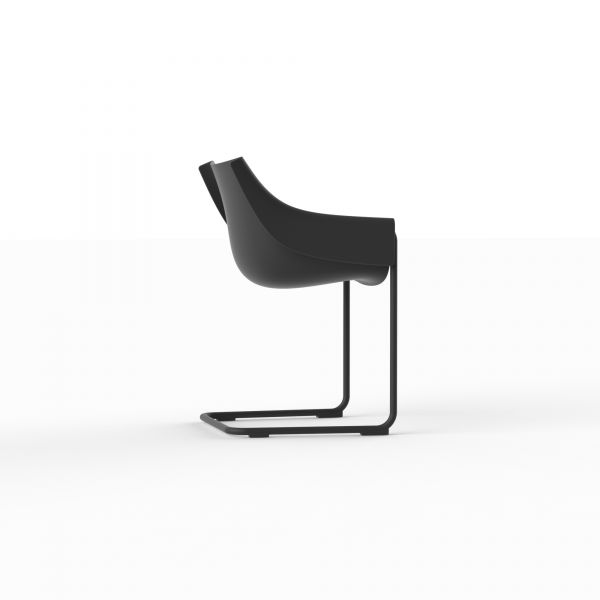 MANTA CANTILEVER - Curved Restaurant Chair 