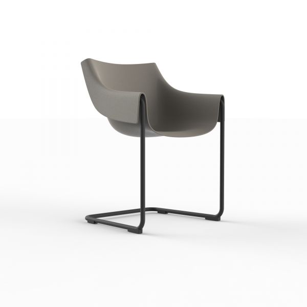 MANTA CANTILEVER - Curved Restaurant Chair 