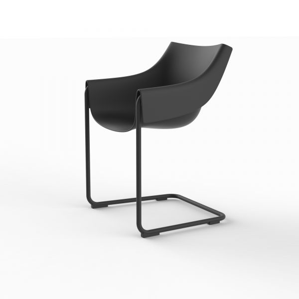 MANTA CANTILEVER - Curved Restaurant Chair 