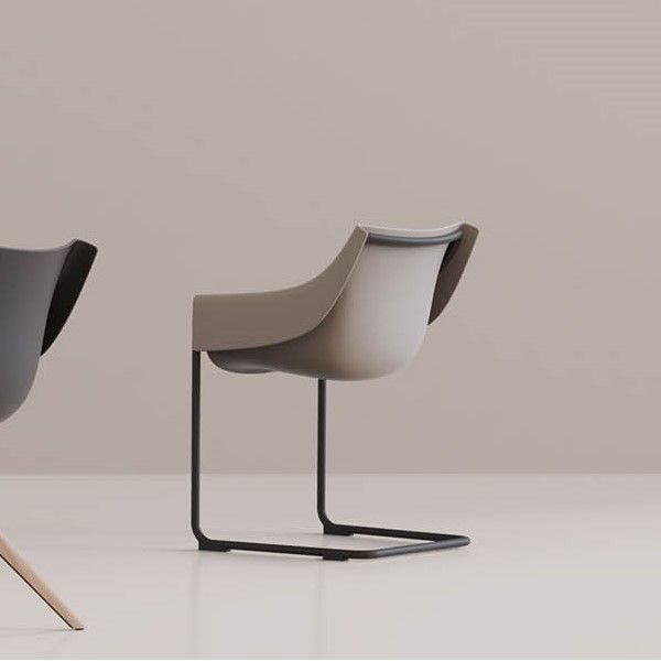 MANTA CANTILEVER - Curved Restaurant Chair 