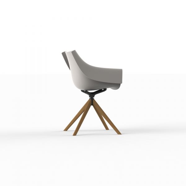 MANTA WOODEN SWIVEL ARMCHAIR - Wooden Swivel Chair