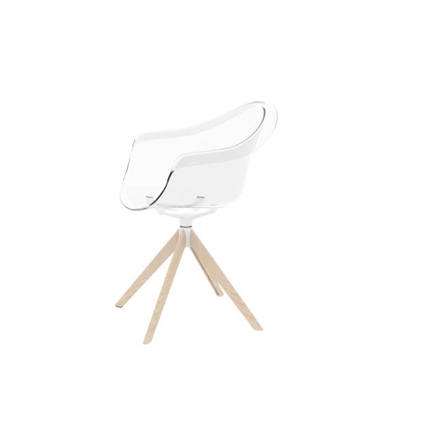 INCASSO SWIVEL ARMCHAIR WITH WOODEN LEGS - Siége Pivotant Pied en bois