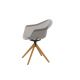 INCASSO SWIVEL ARMCHAIR WITH WOODEN LEGS - Swivel Chair with Wooden Base
