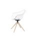 INCASSO SWIVEL ARMCHAIR WITH WOODEN LEGS - Siége Pivotant Pied en bois