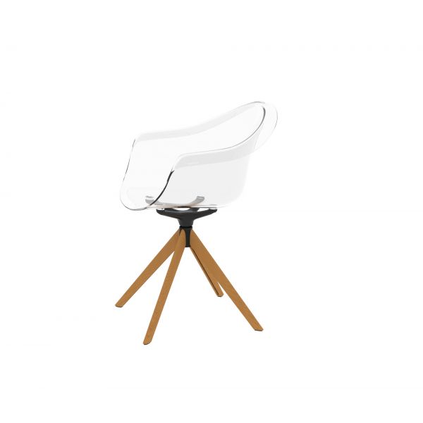 INCASSO SWIVEL ARMCHAIR WITH WOODEN LEGS - Siége Pivotant Pied en bois