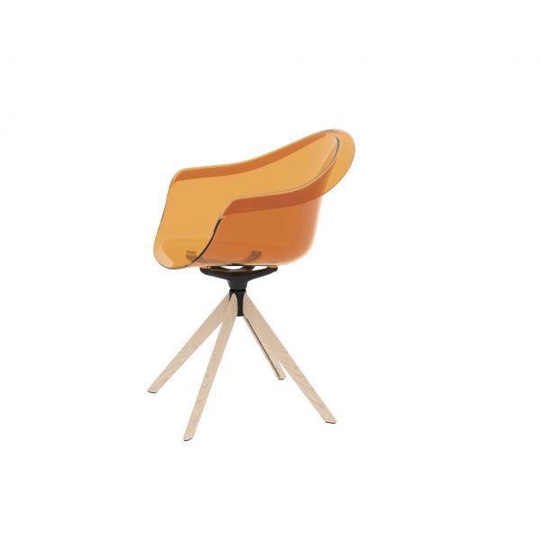 INCASSO SWIVEL ARMCHAIR WITH WOODEN LEGS - Siége Pivotant Pied en bois