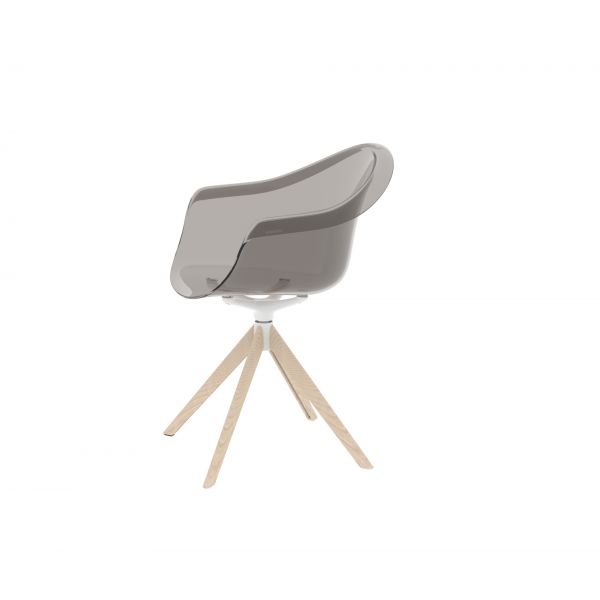 INCASSO SWIVEL ARMCHAIR WITH WOODEN LEGS - Siége Pivotant Pied en bois