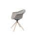 INCASSO SWIVEL ARMCHAIR WITH WOODEN LEGS - Swivel Chair with Wooden Base