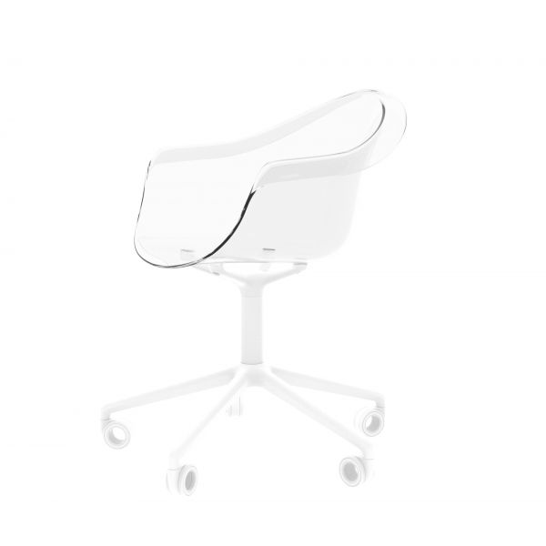 INCASSO SWIVEL ARMCHAIR WITH CASTER - Chaise Bureau Roulante design