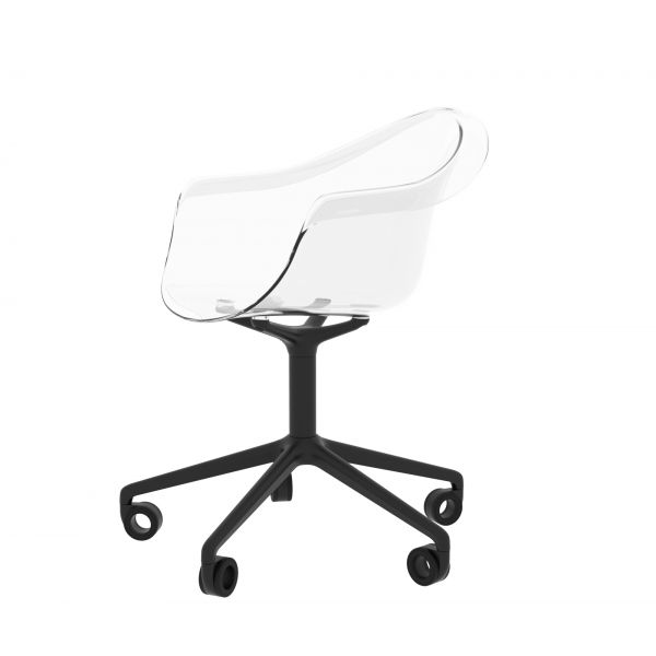 INCASSO SWIVEL ARMCHAIR WITH CASTER - Chaise Bureau Roulante design