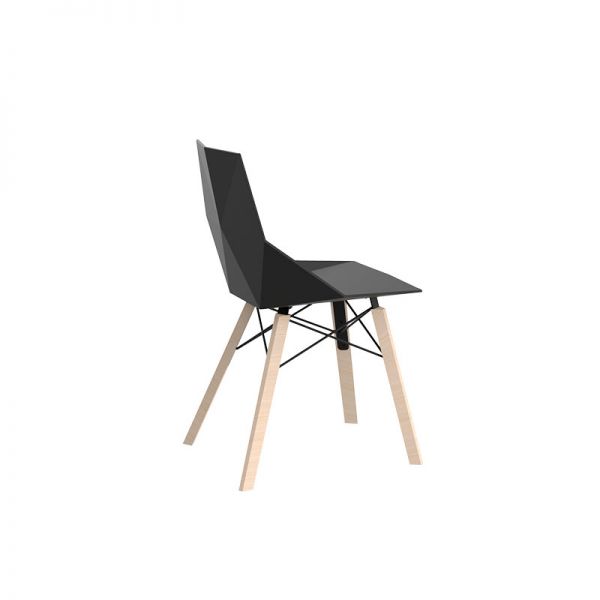 FAZ WOOD CHAIR - Geometric chair with wooden base