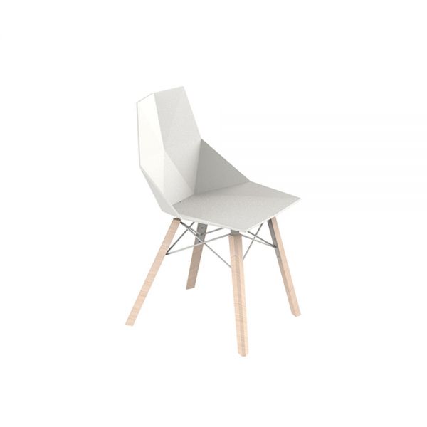 FAZ WOOD CHAIR - Geometric chair with wooden base