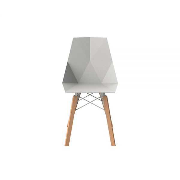 FAZ WOOD CHAIR - Geometric chair with wooden base