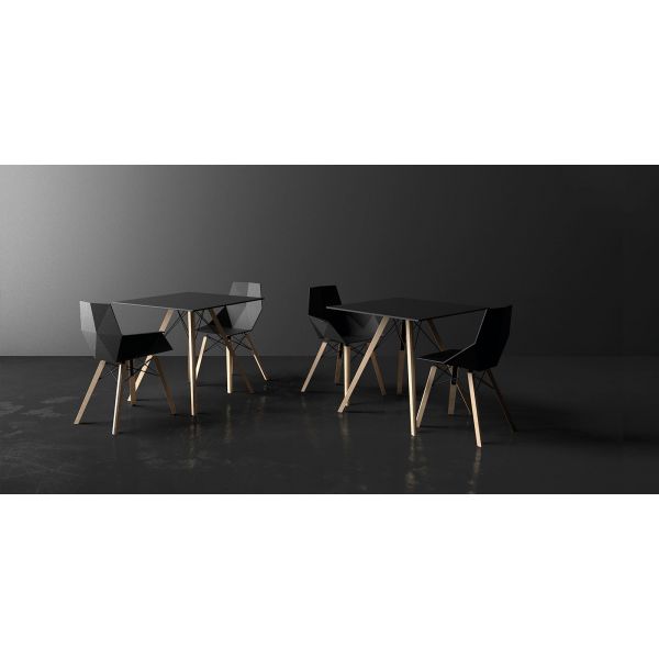 FAZ WOOD CHAIR - Geometric chair with wooden base