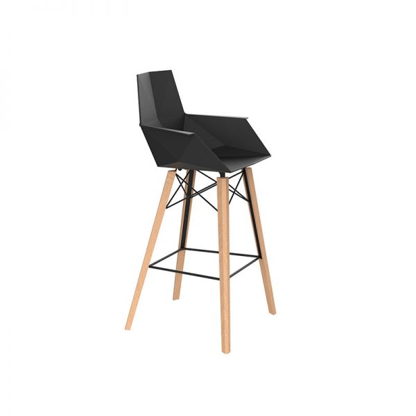 FAZ WOOD BAR STOOL WITH ARMS - Fauteuil de bar en bois