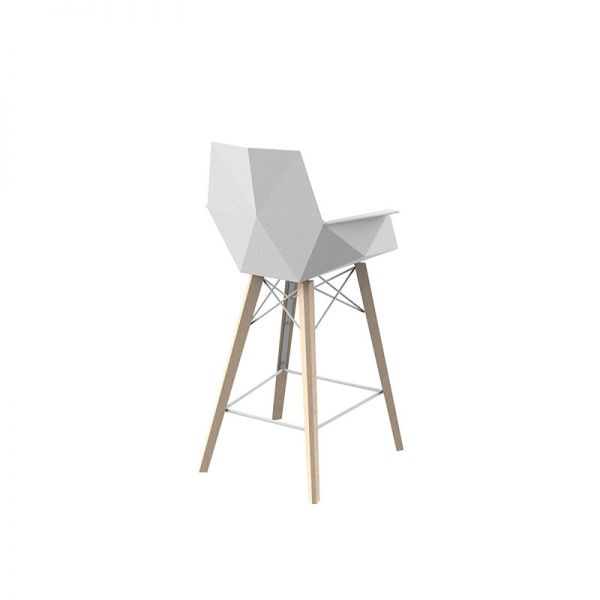 FAZ WOOD COUNTER STOOL WITH ARMS - Tabouret de Comptoir en Bois avec Accoudoirs