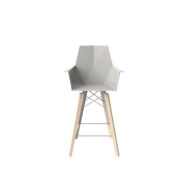 FAZ WOOD COUNTER STOOL WITH ARMS - Wooden Counter Stool with Armrests