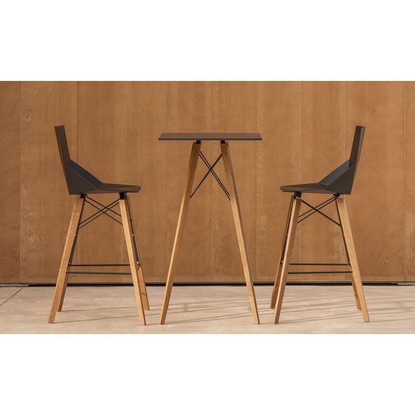 FAZ WOOD COUNTER STOOL WITH ARMS - Tabouret de Comptoir en Bois avec Accoudoirs