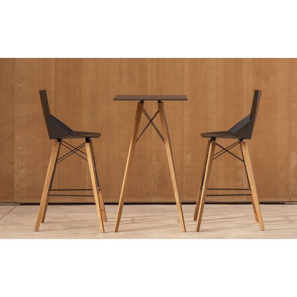 FAZ WOOD COUNTER STOOL WITH ARMS - Wooden Counter Stool with Armrests