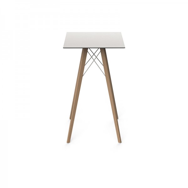 FAZ WOOD HIGH TABLE 60X60X105 - Table Haute Carré en Bois