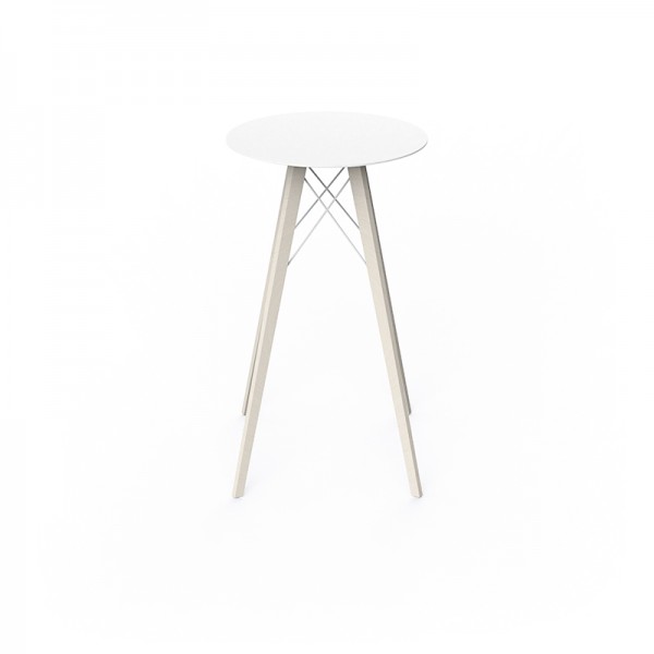 FAZ WOOD HIGH TABLE Ø60X105 - Round Wooden High Table