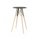 FAZ WOOD HIGH TABLE Ø60X105 - Round Wooden High Table