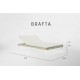 size of white double chaise longue on white background
