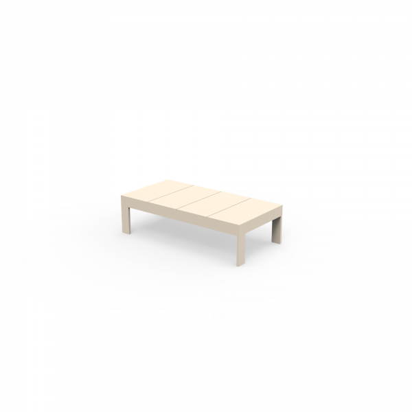 rectangular aluminum beige terrace coffee table