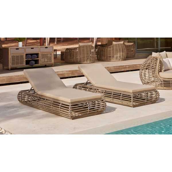 RUBY design lounge chair with rattan look