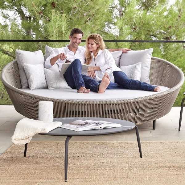 Lit de Jardin Rond en Corde diamètre 2 mètres Daybed Skyline Design