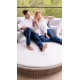 Lit de Jardin Rond Tresse avec Coussin Skyline Design