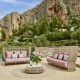 Outdoor sofa high back rope Loveseat Spa Skyline design pink