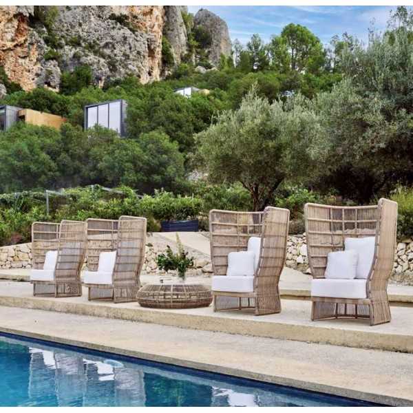Rattan Woven Rope High Back Garden Armchair SPA Collection by Skyline Design
