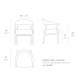dimension upholstered dining chair with armrests indoor outdoor AFRICA Vondom 65093