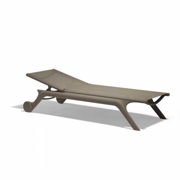 Chaise Longue noir à roulettes Africa Vondom