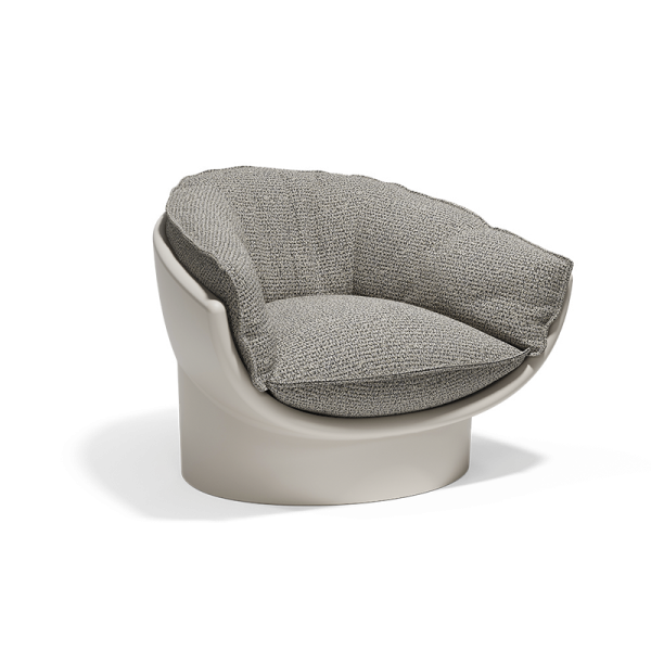 Fauteuil intérieur extérieur taupe Luna Vondom
