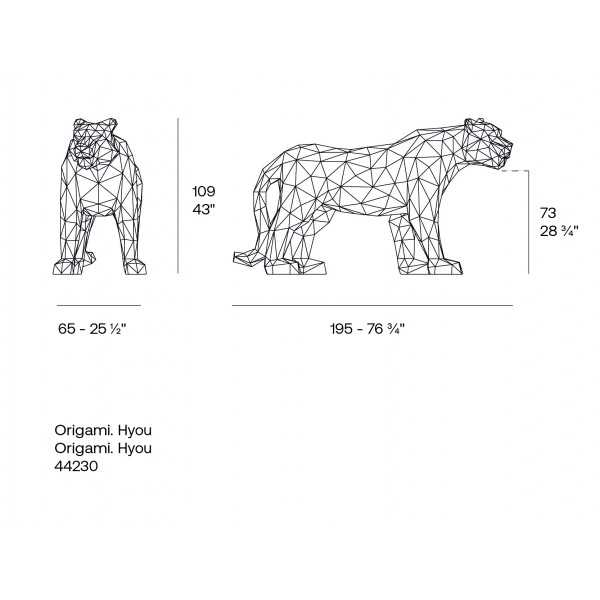 dimensions statue de jardin hyou origami hyou vondom