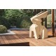 Terrace with a large Usagi Origami rabbit garden statue by Vondom