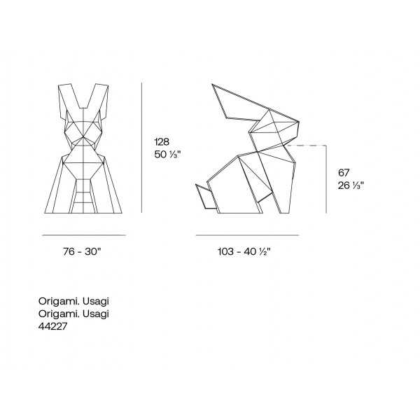 Dimensions Large Origami & Kousagi rabbit garden statue by Vondom