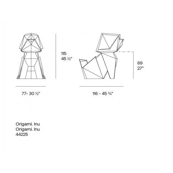 dimensions of the large inu dog garden statue by vondom