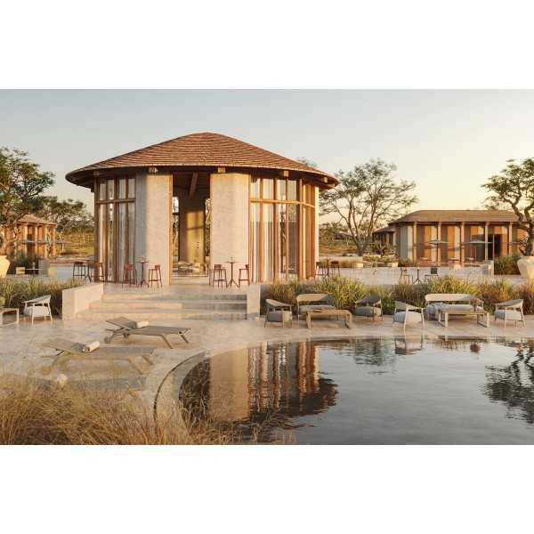 Vondom Africa indoor/outdoor sofa on a terrace by the pool