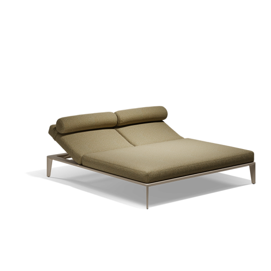 bain de soleil rembourré 2 places en aluminium pasadena vondom