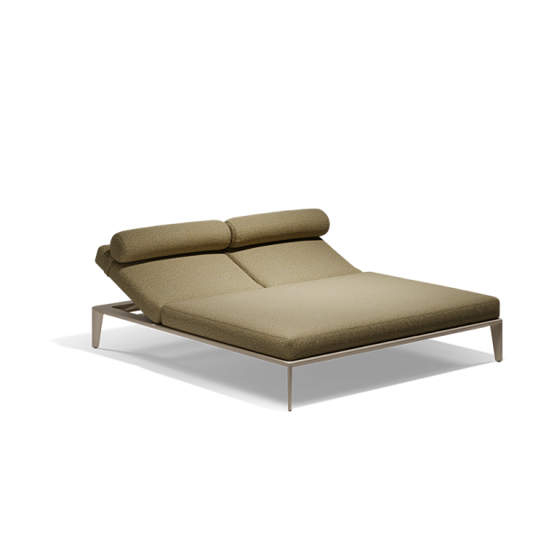 bain de soleil rembourré 2 places en aluminium pasadena vondom