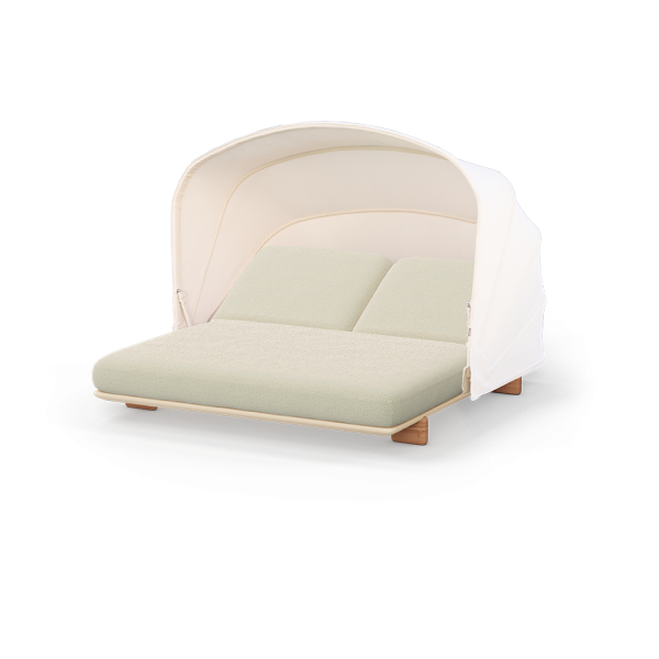 MILOS Vondom 2-seater wooden sun lounger with opening roof