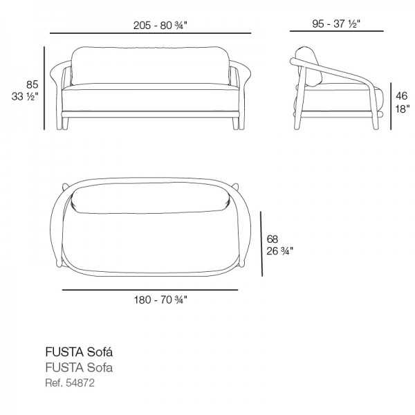 FUSTA Vondom upholstered wooden sofa