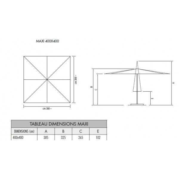 Doppio - Parasol Carré Double à Pied Central Fim